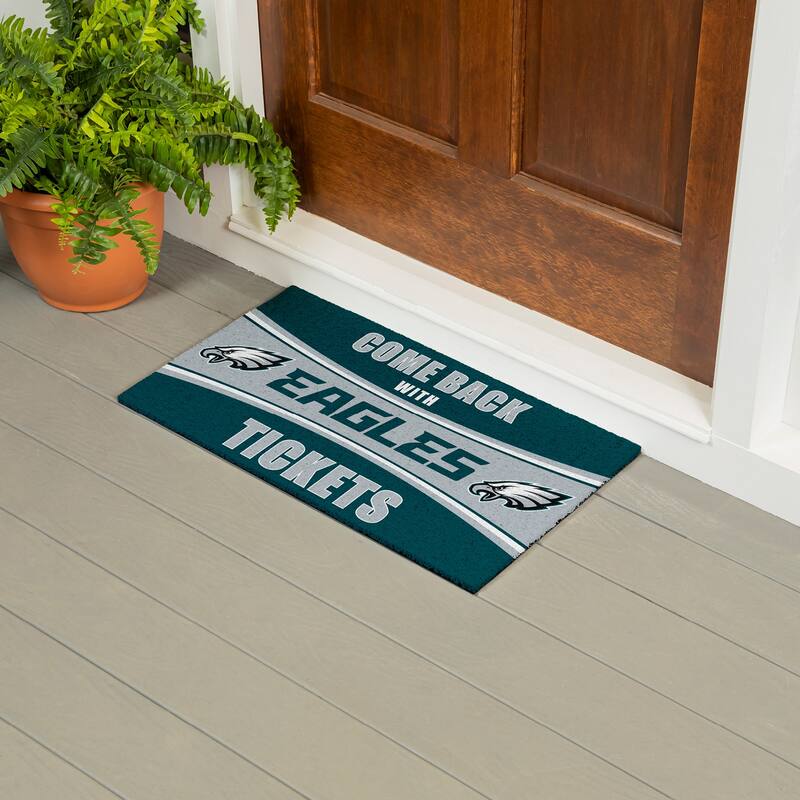 Philadelphia Eagles 28 in. x 16 in. PVC "Come Back With Tickets" Trapper Door Mat