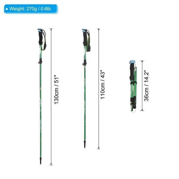 2Pcs Trekking Poles Collapsible Hiking Pole 43-51 Inch with Mud Basket ...