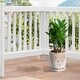 preview thumbnail 3 of 17, 8" Striped Ceramic Flowerpot Windowsill Modern Garden Planter with Drainage Hole (Set of 2) - 7.48 in.W x 7.48 in.D x 8.07 in.H