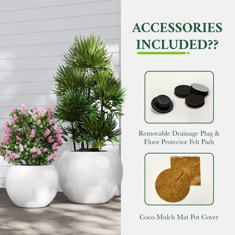 DTY Signature Mount Sherman 1-Piece Fiberstone Planter for Indoor/Outdoor