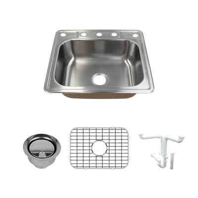 Transolid K-CTSB25228-5 Classic 25" Drop In Single Basin Stainless