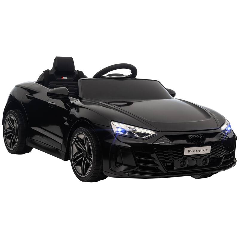 12V Licensed Audi RS E-Tron GT Kids Ride-On Car with Remote Control, Music, Lights, and Safety Features - Black