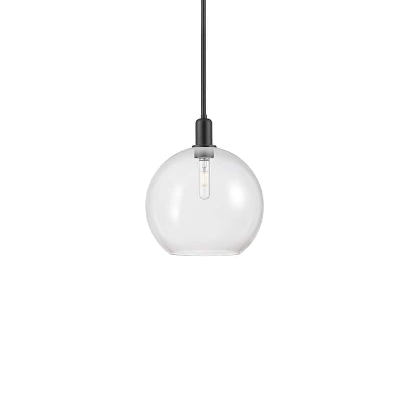 Innovations Lighting 716-1S-15-12 Athens Pendant Athens 12" Wide - Matte Black / Clear