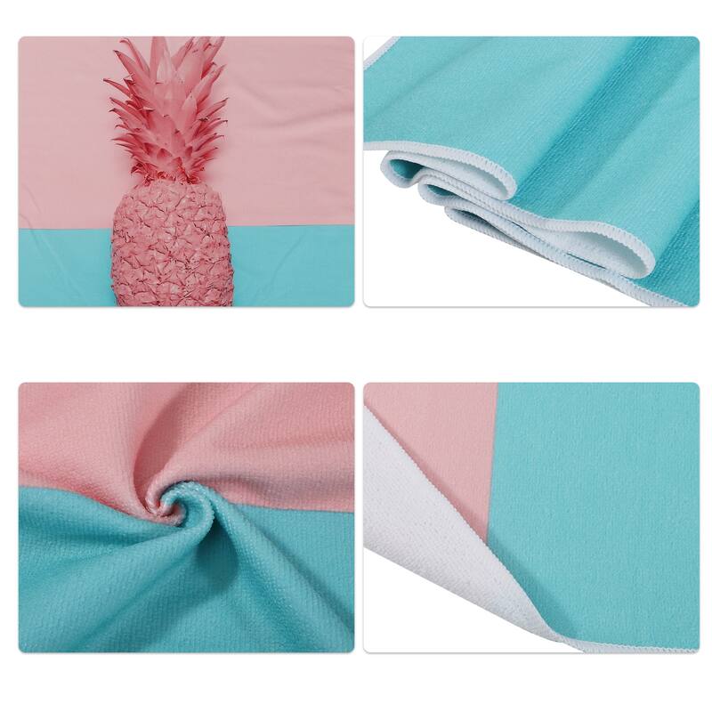 Absorbent Beach Towel Pineapple Pattern Classic Design for Beach Pink 55"x28"