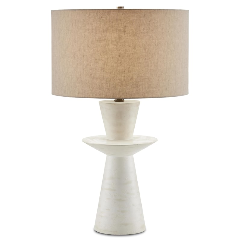 Currey & Company Cantata White Table Lamp - 30"h x 18"dia - 30"h x 18"dia - Off White Distressed