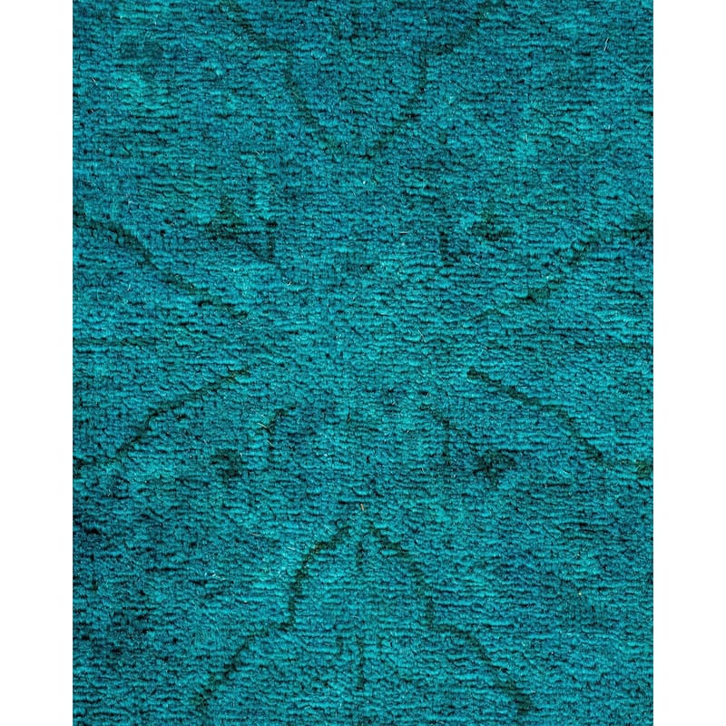 Overton Hand Knotted Wool Vintage Inspired Modern Contemporary Overdyed Blue Area Rug - 3' 1" x 5' 3"
