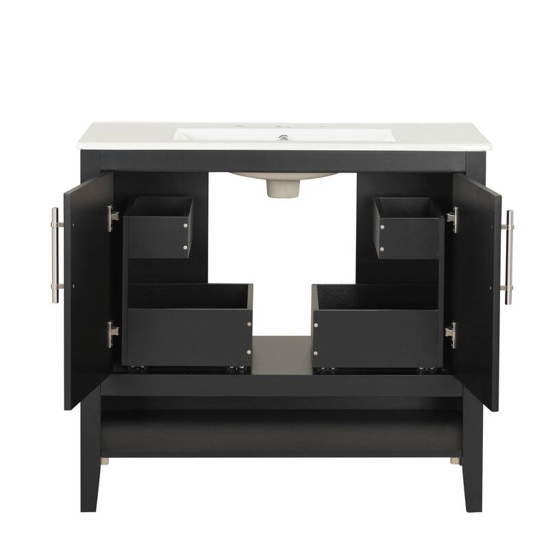 36" Bathroom Vanity with Sink, Multi-functional Cabinet