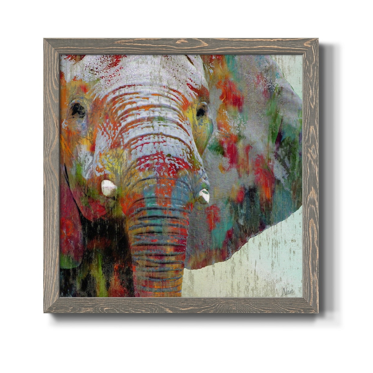 Paint Splash Elephant-Premium Framed Canvas - Ready to Hang
