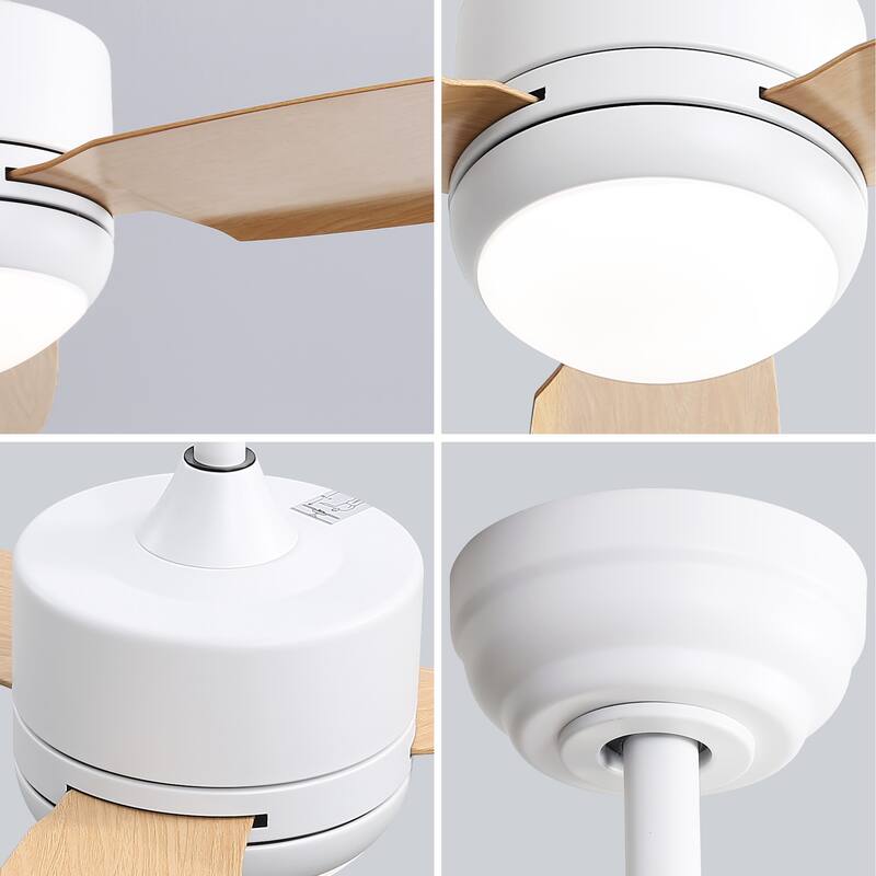 Sofucor 46 Inch Ceiling Fans with Light,Small Indoor/Outdoor,Remote Control,3 ABS Blades