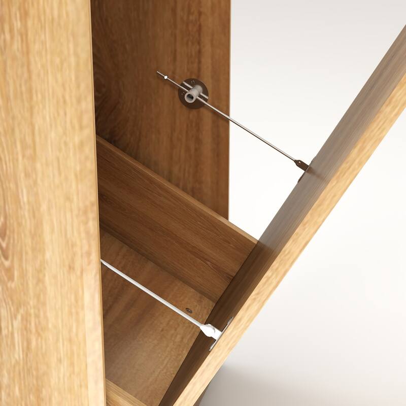 Homy Casa Farmhouse Double Tilt-Out Trash Cabinet, 20/10 G Recycling Bin, Barn Door Laundry Sorter with Drawer, Kitchen Tilt Out