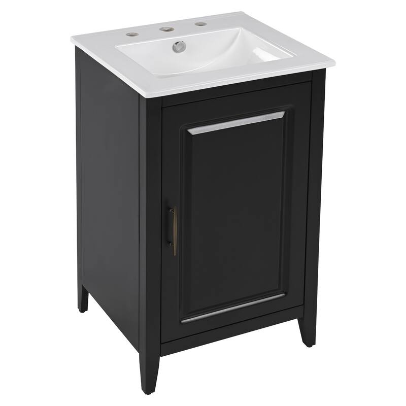Bathroom Vanity with Sink, Vanity Set with Door Shelf and Soft-Closing Door, Bathroom Cabinet with Functional Drawer