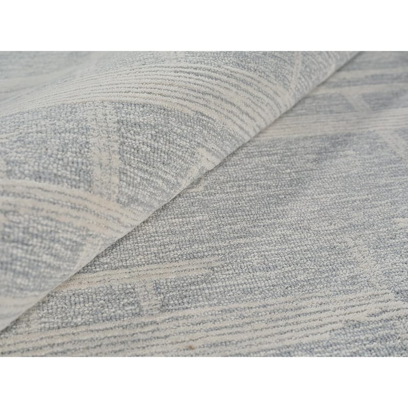 Exquisite Rugs Park City Handmade Hand-tufted New Zealand Wool on Canvas Light Gray/Ivory Area Rug