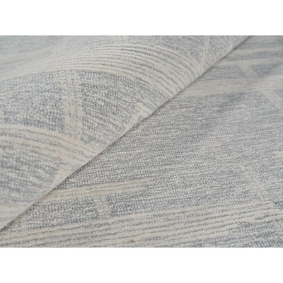 Exquisite Rugs Park City Handmade Hand-tufted New Zealand Wool on Canvas Light Gray/Ivory Area Rug