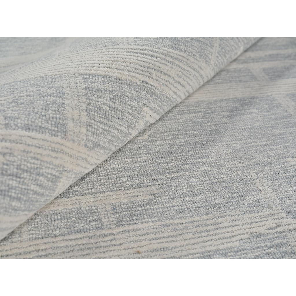 Exquisite Rugs Park City Handmade Hand-tufted New Zealand Wool on Canvas Light Gray/Ivory Area Rug