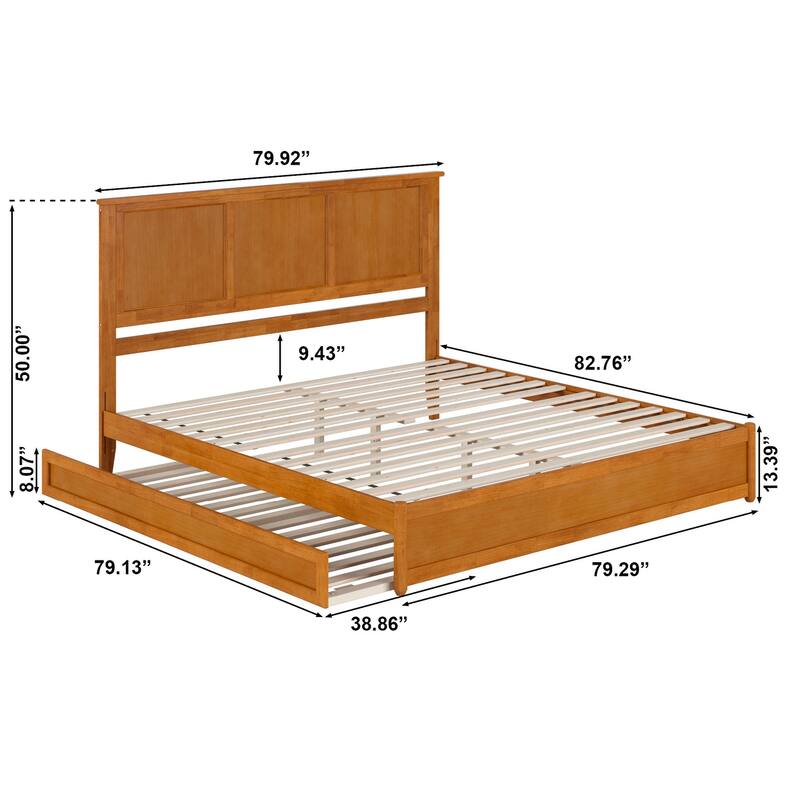Felicity Platform Bed with Panel Footboard and Twin XL Trundle