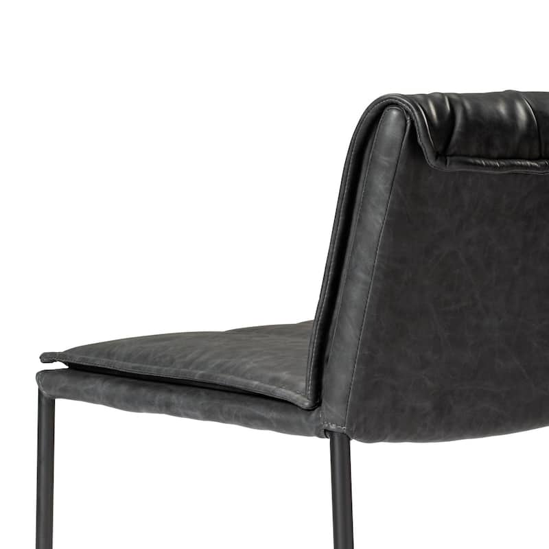Maven Lane Gerard Bar Metal & Vegan Leather Kitchen Dining Stool