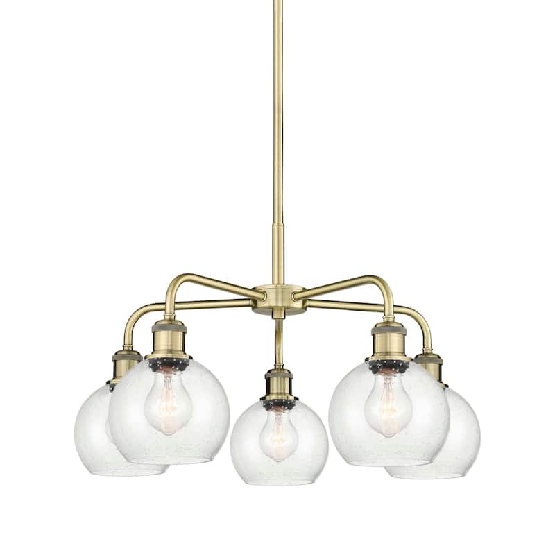 Innovations Lighting 516-5CR-15-24 Athens Chandelier Athens 5 Light - Antique Brass / Seedy