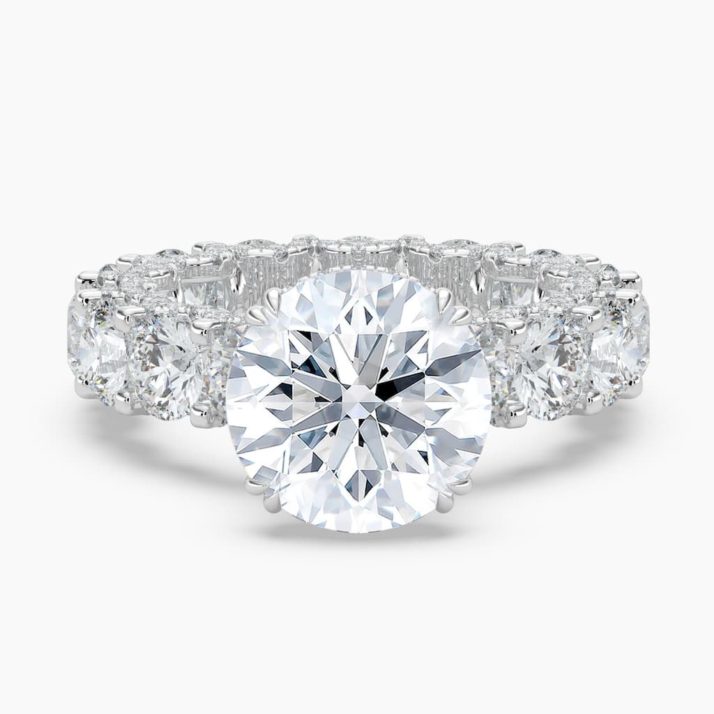 Auriya 14K Gold Lab Grown Diamond Round Adorned Round Crescent Eternity Engagement Ring 6.33 - 10.33ct. tw. (E-F, VS)