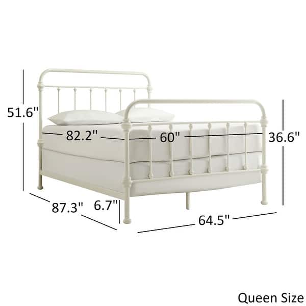 dimension image slide 3 of 4, Giselle Victorian Iron Metal Bed by iNSPIRE Q Classic