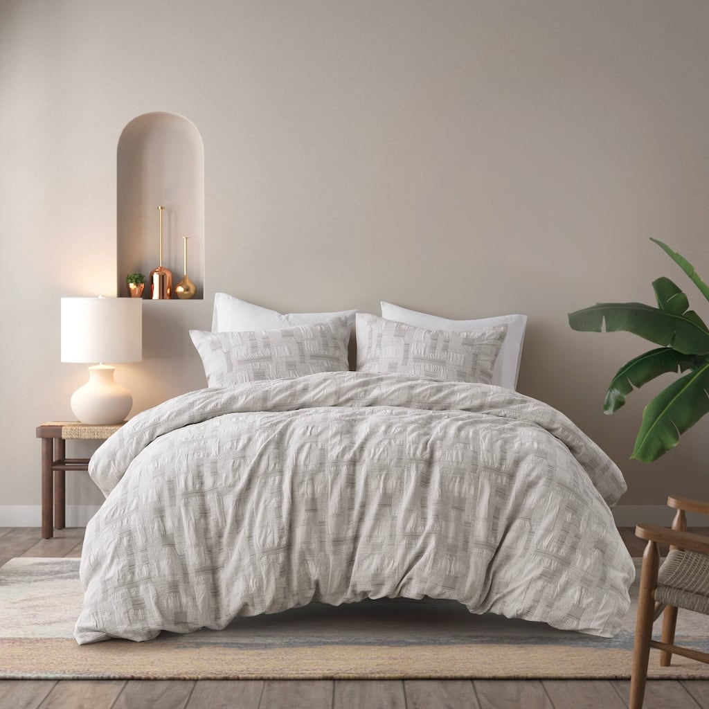 INK+IVY Cairo 3 Piece Cotton Jacquard Duvet Set