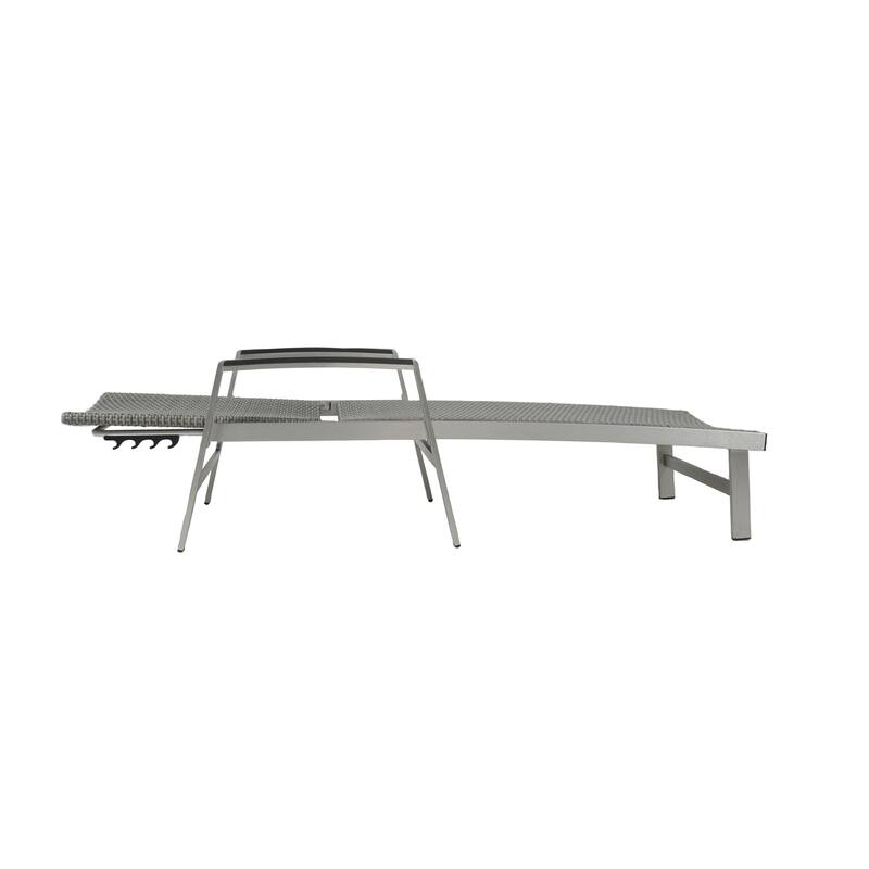 Roomfitters Oxton Outdoor Aluminum Chaise Lounge with Breathable Mesh Seat, Patio Recliner, Grey