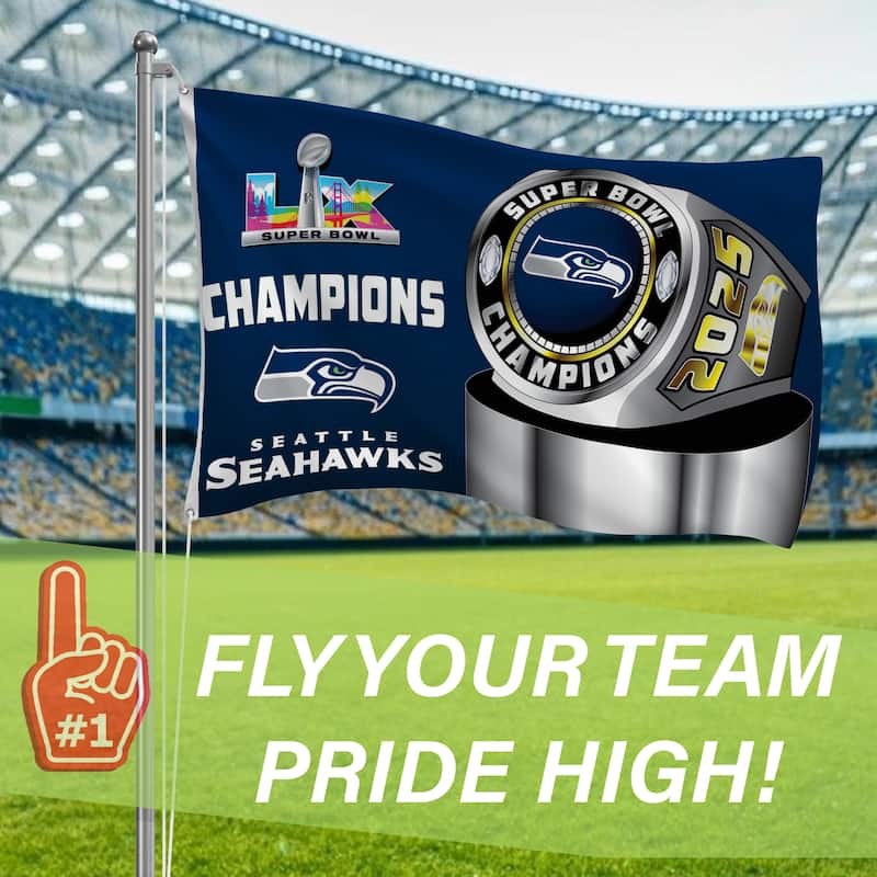 3 ft. x 5 ft. Seattle Seahawks Super Bowl 60 Flag with Grommets