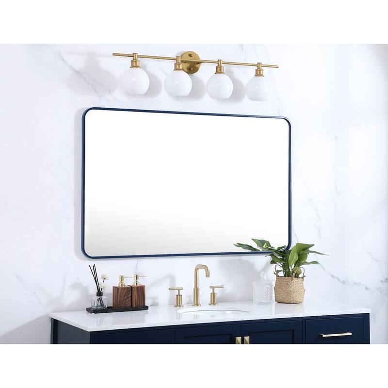 Ezra Soft Corner Metal Rectangular Mirror
