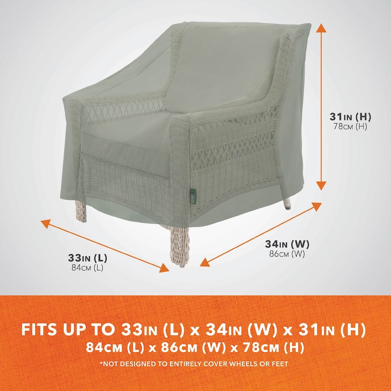 Modern Leisure Basics Patio Chair Cover, 33"L X 34"W X 31"H, 2-Pack, Sage - 33"L x 34"W x 31"H
