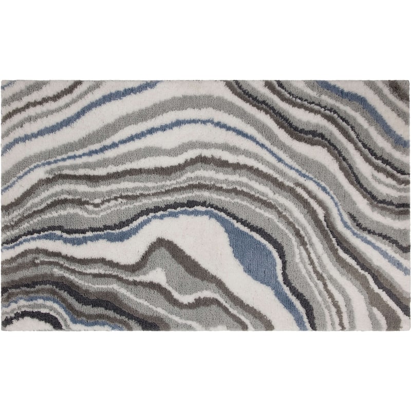 Mohawk Home Serpentine Bath Rug - 1' 9" x 2' 10" - Blue Fog