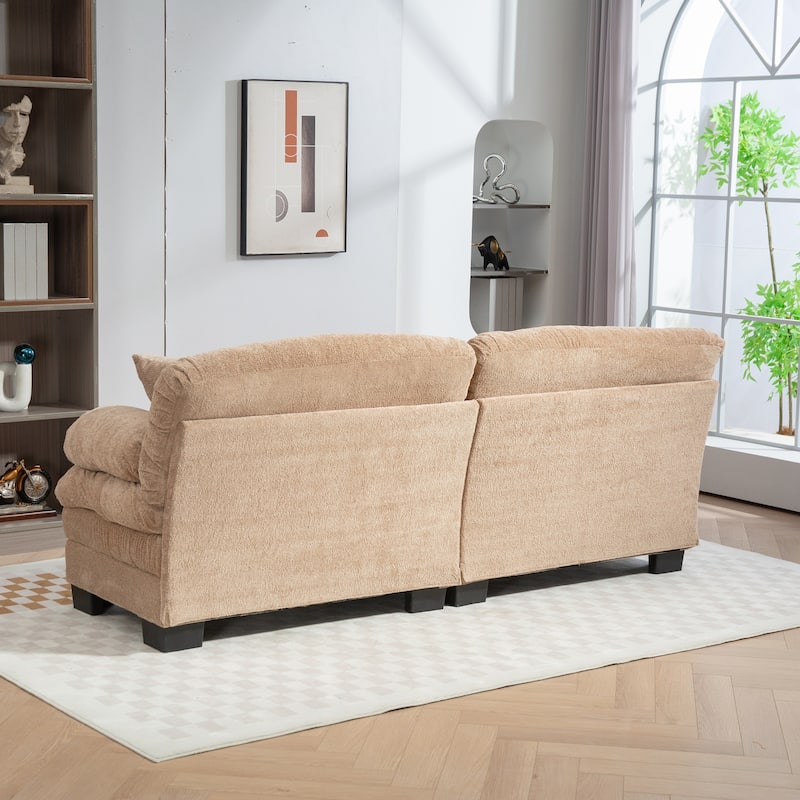 84" Upholstered 3-Seater Sofa with Memory Foam & Comfort Pillows