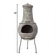 preview thumbnail 4 of 12, Outdoor Clay Chiminea Fireplace Sun Design Wood Burning Fire Pit with Sturdy Metal Stand, Barbecue, Cocktail Party