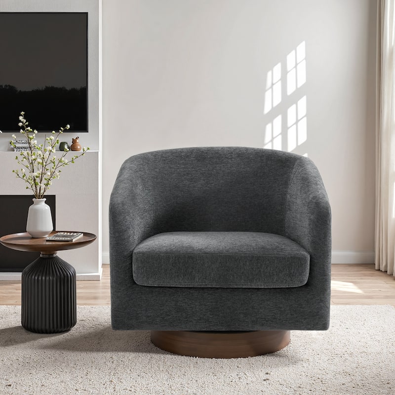 31.1'' W Modern Barrel Swivel Accent Chair