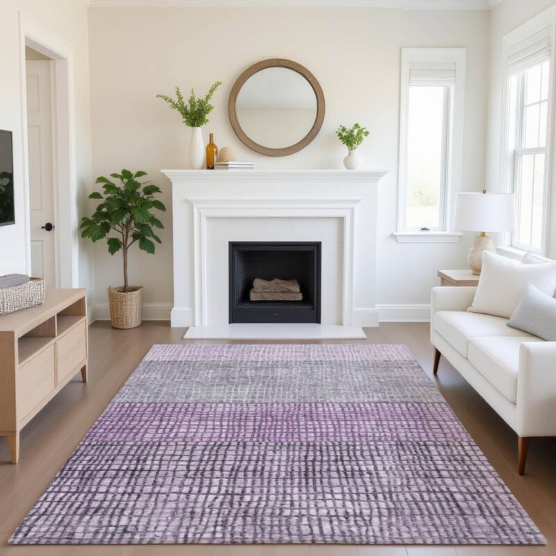 Premium Washable Super Soft Modern Ombre Mayfield Rug - 8' x 10' - Plum