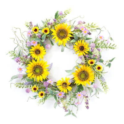 Mixed Sunflower Wreath