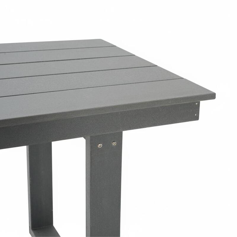 67" HDPE Outdoor Dining & Meeting Table, Weather-Resistant, Seats 6, Space-Saving Chair Slide-In