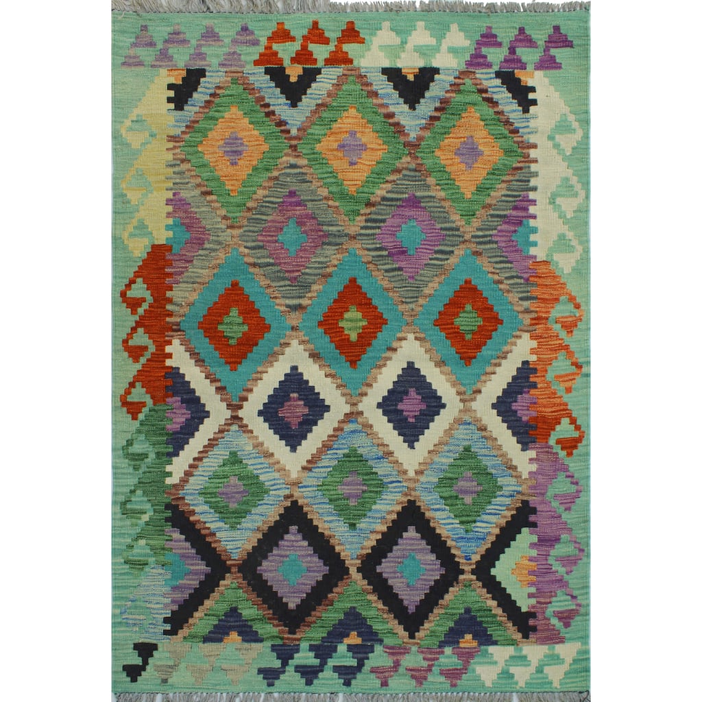 Flatweave Marlyn Lt. Green/Ivory Rug - 3'3" x 4'11"