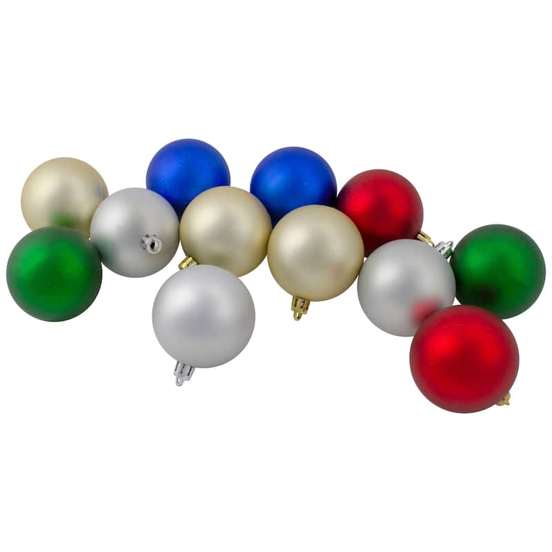 24ct Silver and Green Shatterproof 2-Finish Christmas Ornaments 2.5"