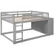 preview thumbnail 4 of 7, Gray Pine Wood Bunk Bed with 4 Drawers, 3 Shelves, and Built-in Ladder
