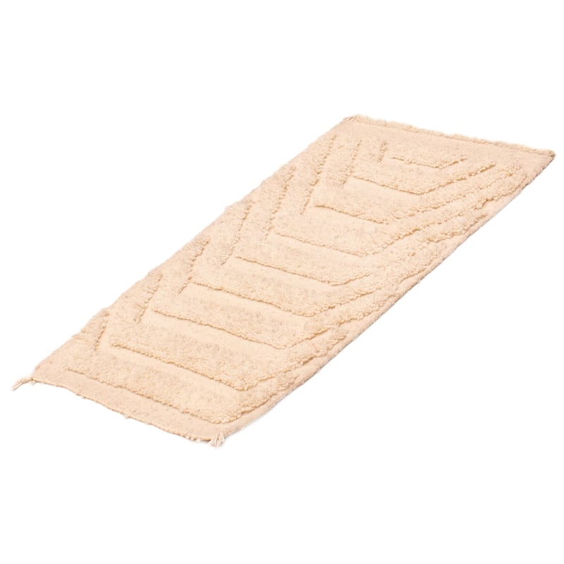ECARPETGALLERY Hand-knotted Beni Ourain Cream Wool Rug - 2'0 x 3'7