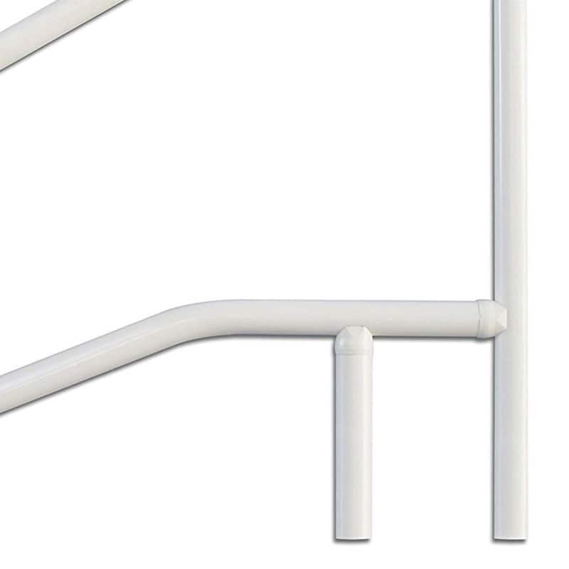 Saftron 54"x32" Cross Braced 3 Bend Slope In-Water Return to Deck Handrail White - 20