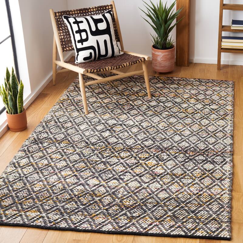 SAFAVIEH Handmade Natura Dalila Casual Wool Rug - 5' x 8' - Ivory/Black