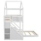 preview thumbnail 8 of 8, Twin over Full House Bunk Bed with Staircase and Blackboard, White