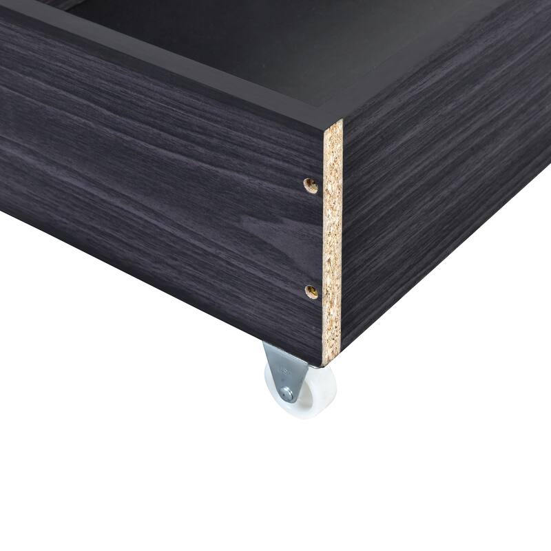 Twin Size Upholstered Platform Bed with LED Frame and 2 Drawers