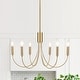 preview thumbnail 1 of 69, 6-Light Modern Candlestick Hanging Linear Chandelier Lighting Island Chandelier for Kitchen Island Gold