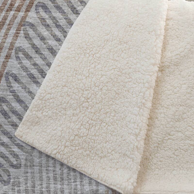 Premium Machine Washable ASB117 Modern Palms Sherpa Throw Blanket