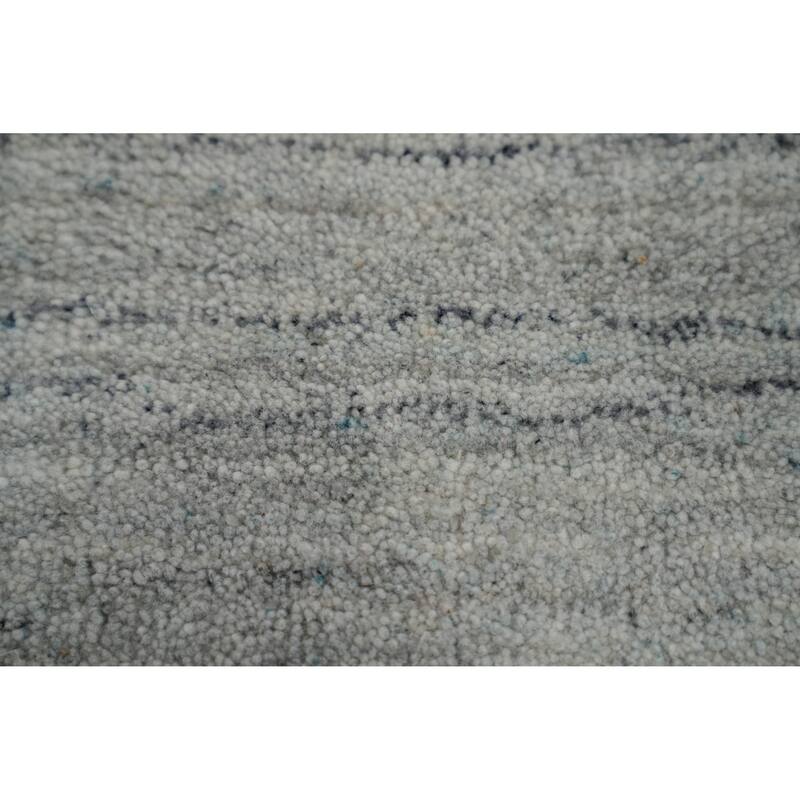 Hand Knotted Oriental 100% Wool Carpet Tribal Animal Pictorial Greys & Charcoal Gabbeh Area Rug - 9' 8'' X 7' 11''