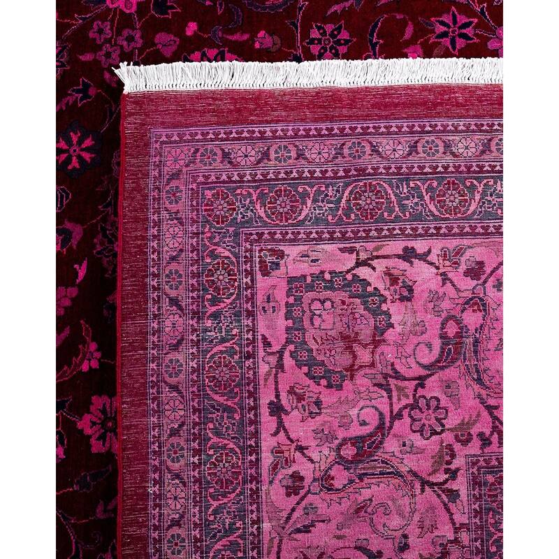 Overdyed, One-of-a-Kind Hand-Knotted Area Rug - Pink - 12' 0" x 16' 10"