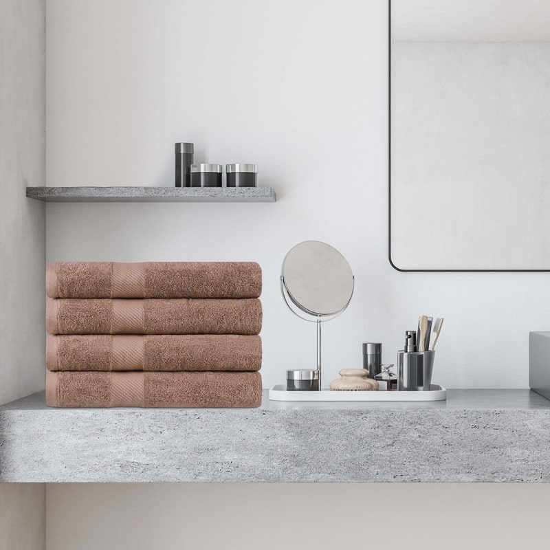 Superior Luxury Solid Highly Absorbent Egyptian Cotton Bath Towel - (Set of 4)