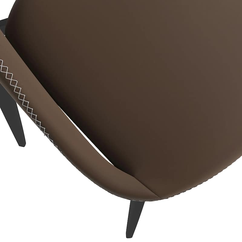 Amalfi Mid-Century Modern Upholstered Dining Chair - Open Back Side Chair with Metal Legs for Kitchen, Dining Room & Living Room