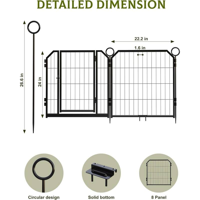 Indoor/Outdoor Dog Playpen, with Lockable Door & Anti-Rust Coating